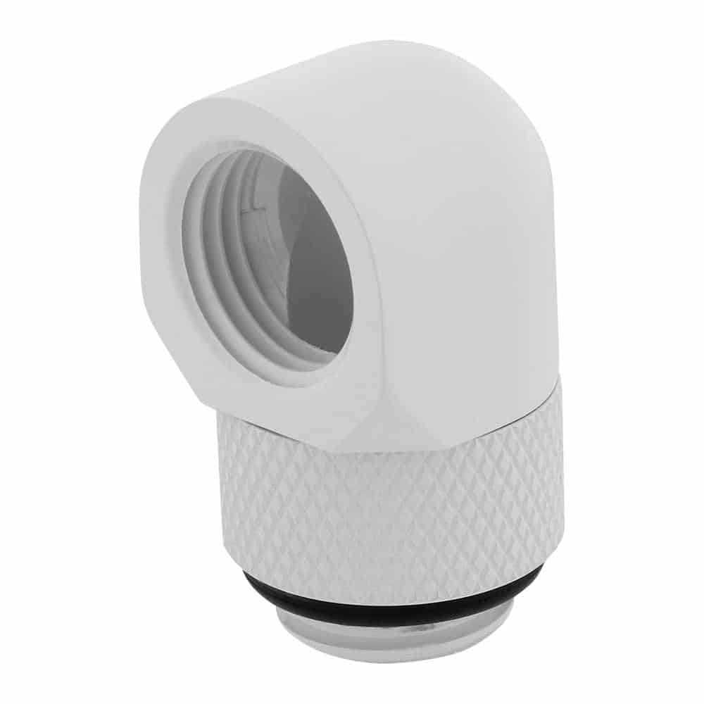 (image for) Corsair Hydro X XF White Brass G1/4" 90° Rotary Adapter Fitting